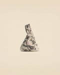 Rustic linen Japanese knot bag in Beige Birds – product photo