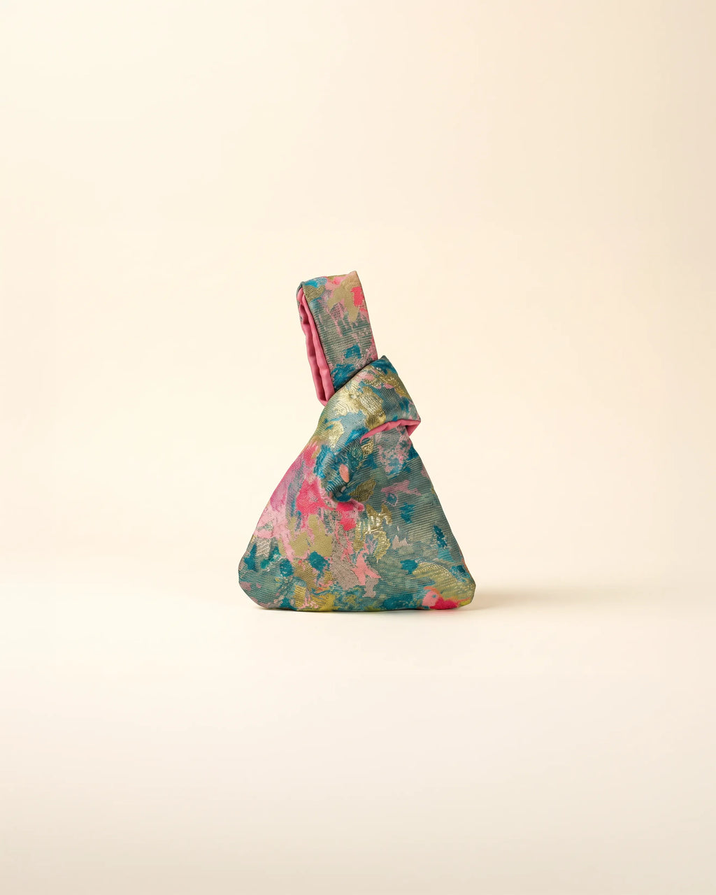Bolso nudo japonés brocado en azules y rosas – foto de producto